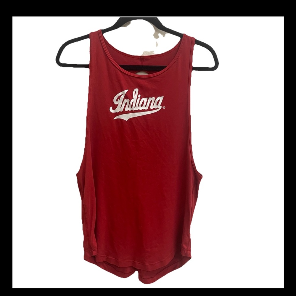 Indiana University Women's Red Tank Top IU Hoosiers Open Back Large Athletic
